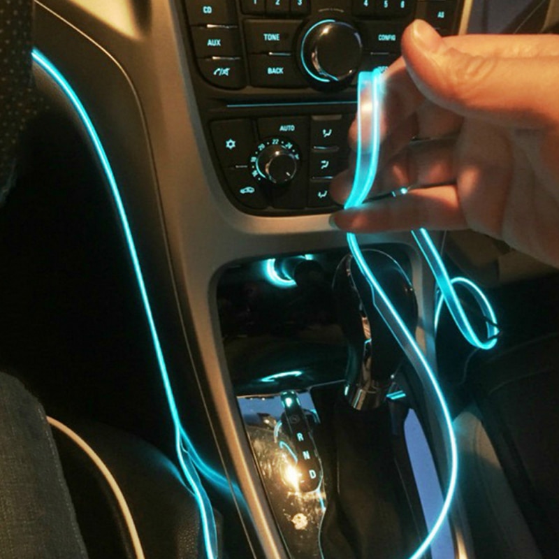 Led El Wire - Lampu setrip LED Interior mobil 5m,