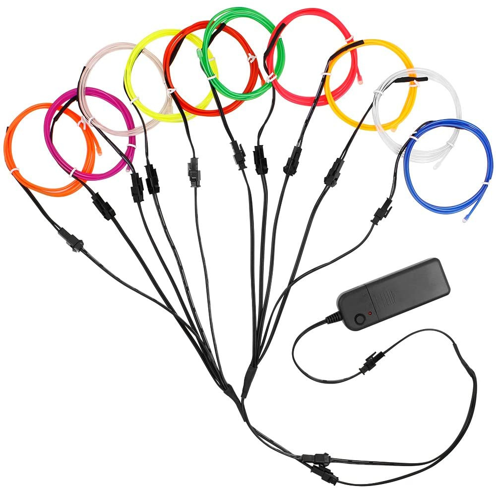 5 in 1 kabel kawat bercahaya L - Led El Wire ulasan dan harga