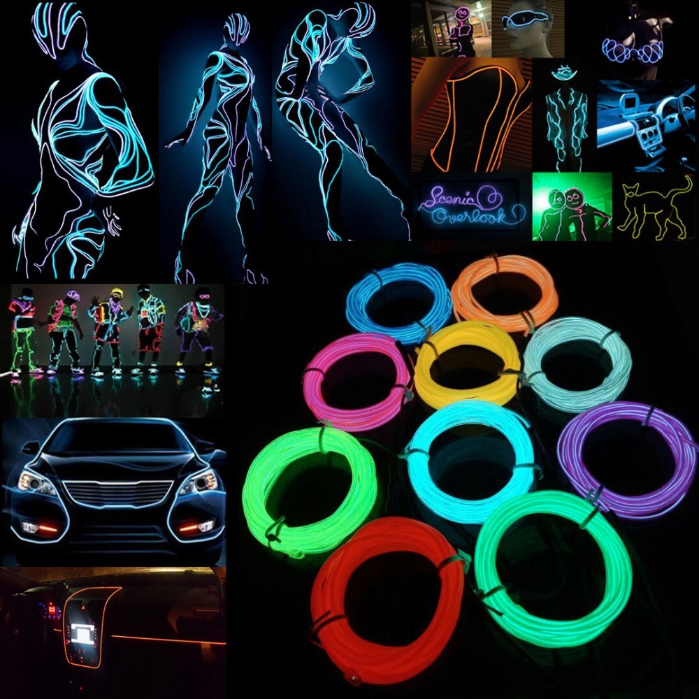 Kabel Kawat EL Bercahaya LED N - Led El Wire ulasan dan harga