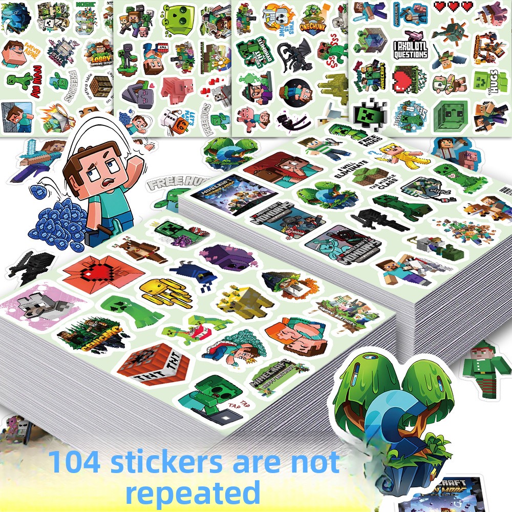 104pcs Stiker Minecrafte Creep - Cosplay Prop Dagger ulasan dan harga