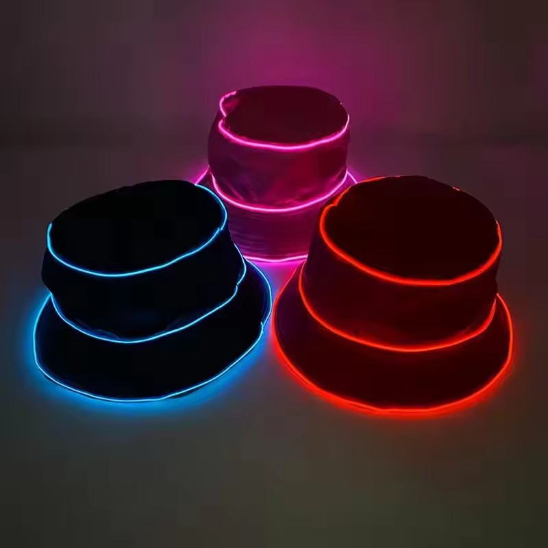 Topi Pantai LED Warna Solid, T - Led El Wire ulasan dan harga