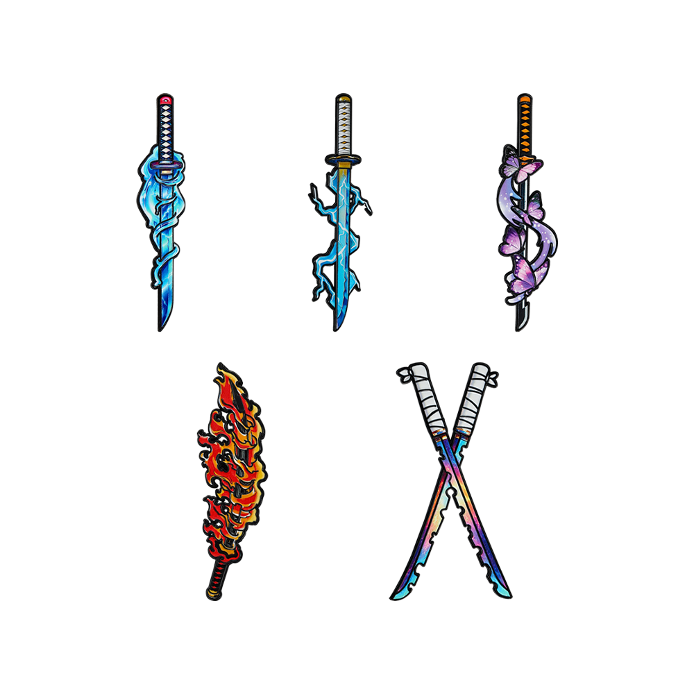 5pcs Set Pin Enamel Pedang Nic - Cosplay Prop Dagger ulasan dan harga