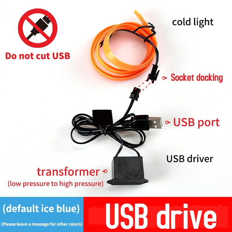Lampu setrip LED Interior mobi - Led El Wire ulasan dan harga