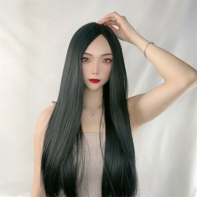 Wig rambut lurus panjang wanit - Wig Fiber Net ulasan dan harga